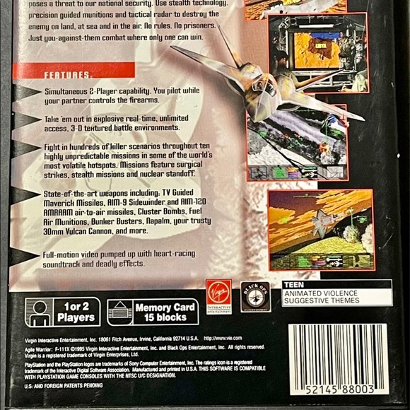 AGILE WARRIOR F-lllX for PS1--Like New - Picture 2 of 4